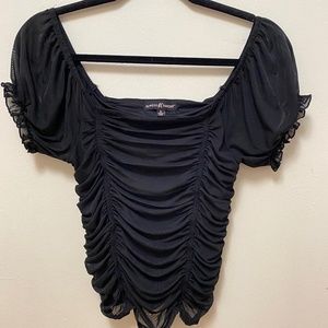 black square neck top